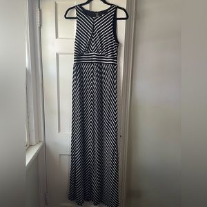 Ann Taylor Loft black and cream maxi dress